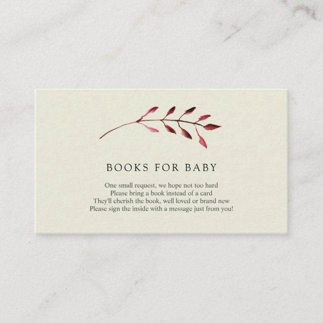Autumn Leaves Books for Baby insert card (Front)