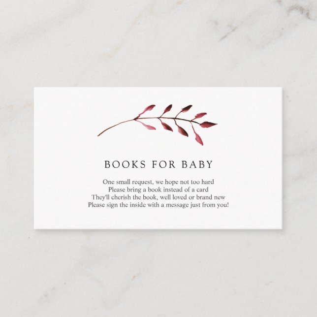 Autumn Leaves Books for Baby insert card (Front)