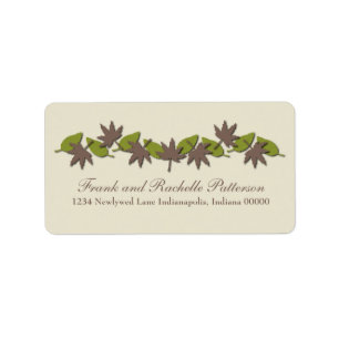 Autumn Leaves Border Address Labels, Brown/Green Label
