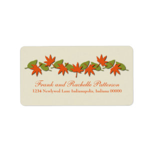 Autumn Leaves Border Address Labels, Orange/Green Label