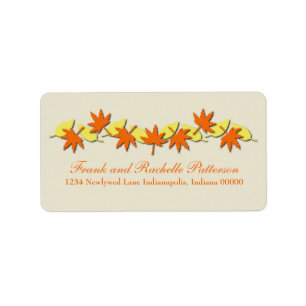 Autumn Leaves Border Address Labels, Orange/Yellow Label