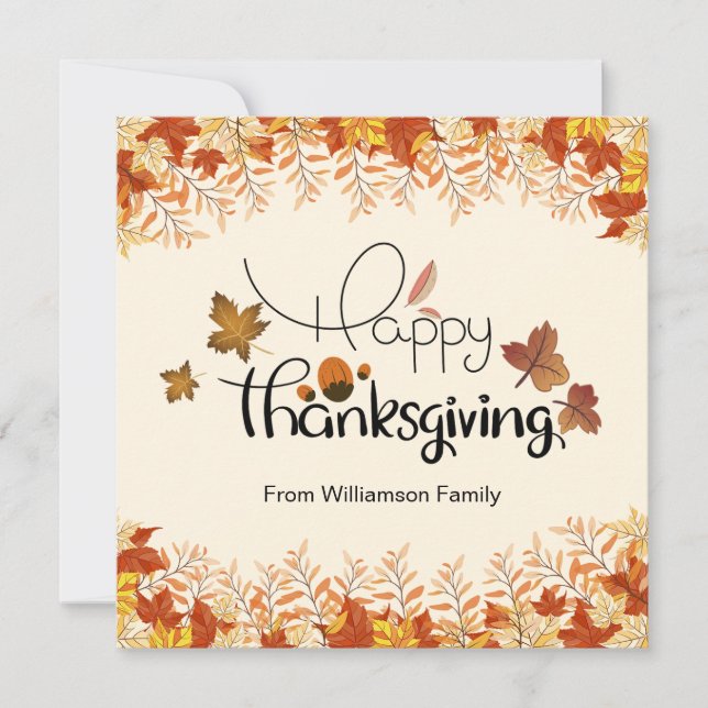Autumn Leaves Border  | Happy Thanksgiving card (Front)
