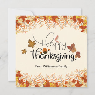 Autumn Leaves Border Happy Thanksgiving card
