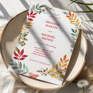 Autumn Leaves Botanical Frame Invitation