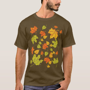 Autumn Leaves Botanical Nature Colourful Fall Leav T-Shirt