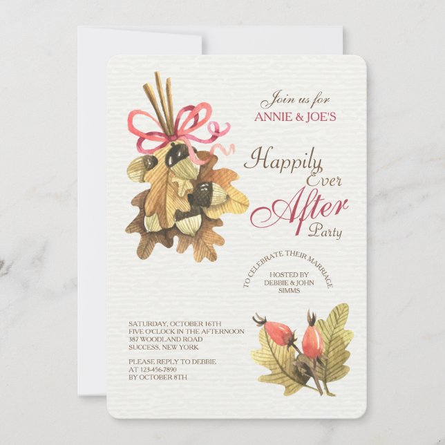 Autumn Leaves Bouquet Invitation (Front)