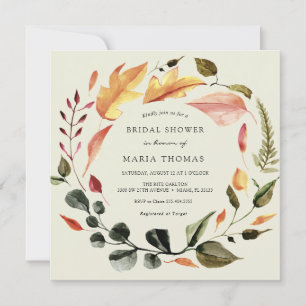 Autumn Leaves Bridal Shower Invitation