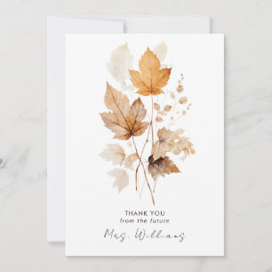Autumn Leaves Bridal Shower Thank You Invitation