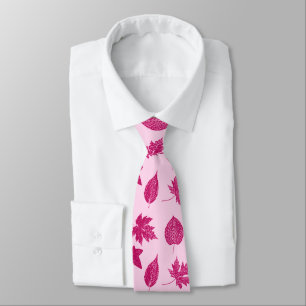 Autumn leaves - burgundy and shell pink tie