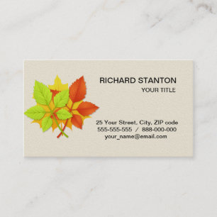 Autumn leaves business card