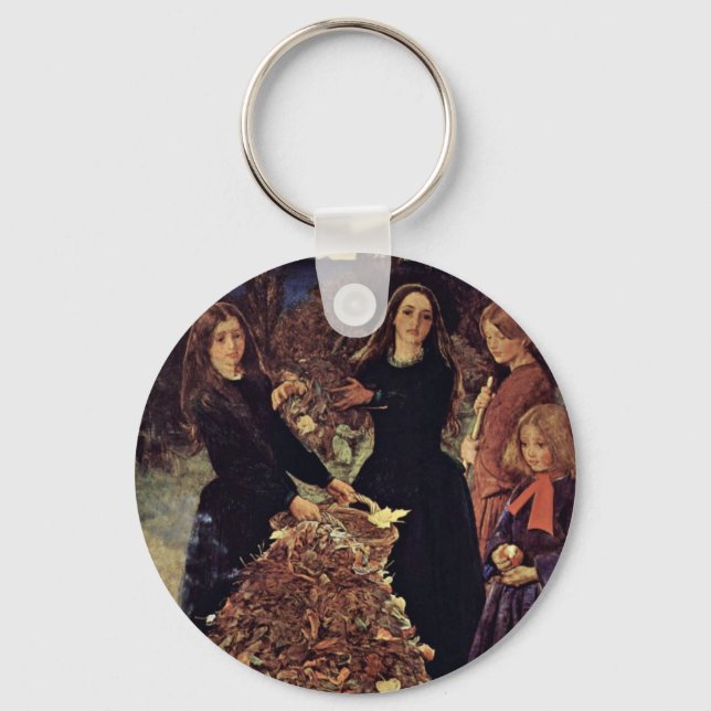 Autumn Leaves By Millais John Everett Keychain (Front)