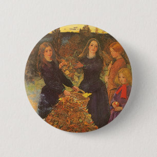 Autumn Leaves by Sir John Everett Millais 2 Inch Round Button