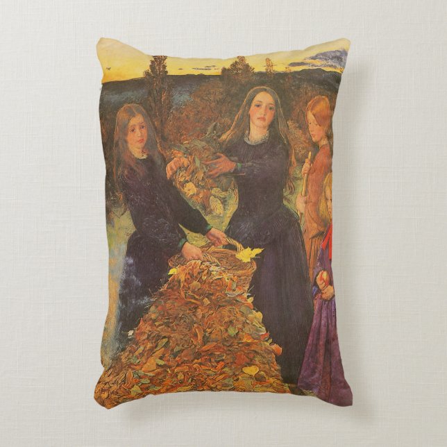 Autumn Leaves by Sir John Everett Millais Accent Pillow (Front(Vertical))