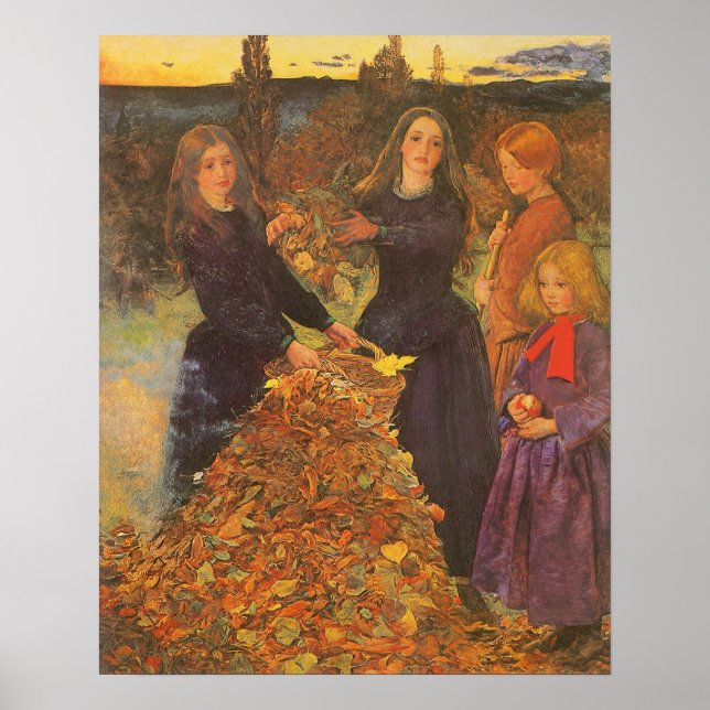 Autumn Leaves by Sir John Everett Millais Poster (Front)