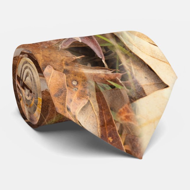 Autumn Leaves Camouflage Nature Photography Tie (Rolled)