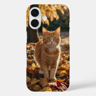 Autumn Leaves Cat iPhone 16 Case