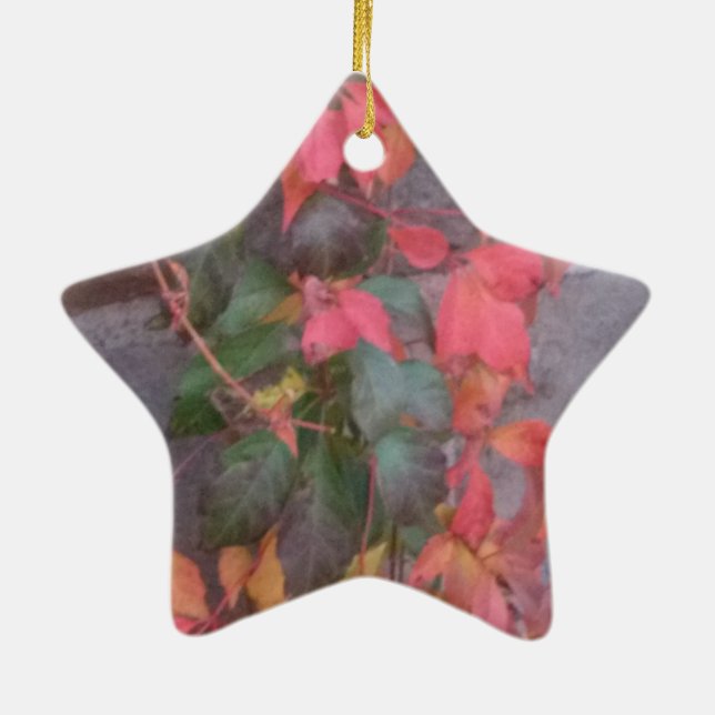 Autumn Leaves Ceramic Ornament (Back)