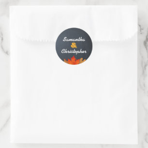 Autumn Leaves Chalkboard Personalized Stickers