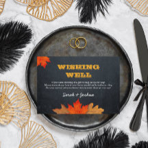 Autumn Leaves Chalkboard Wedding Wishing Well