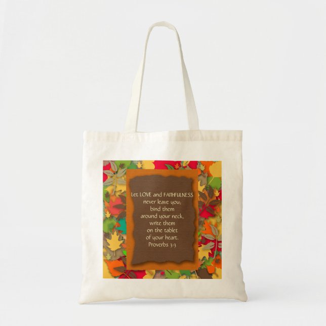 Autumn Leaves - Christian Bible Verse Tote Bag (Front)