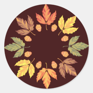 Autumn Leaves Classic Round Sticker