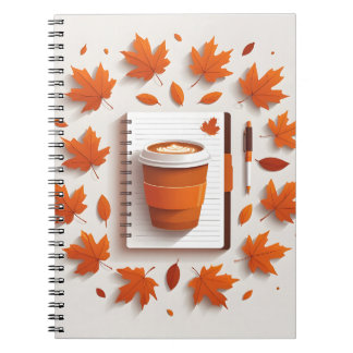Autumn Leaves & Coffee Spiral Notebook