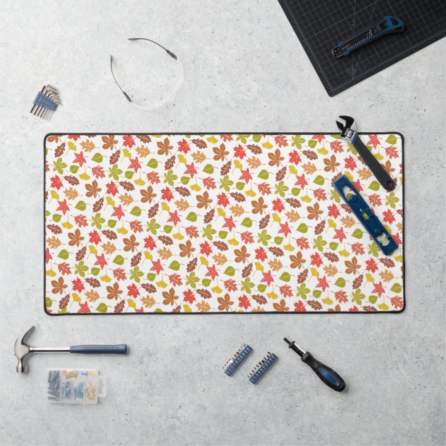 Autumn Leaves Colourful Pattern Desk Mat (Workstation)
