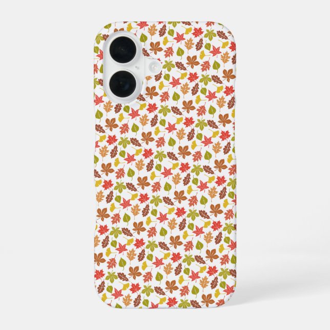 Autumn Leaves Colourful Pattern iPhone 16 Case (Back)