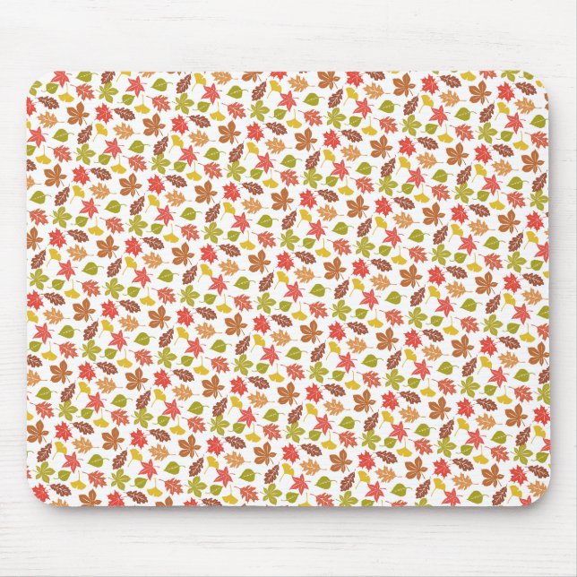 Autumn Leaves Colourful Pattern Mouse Pad (Front)