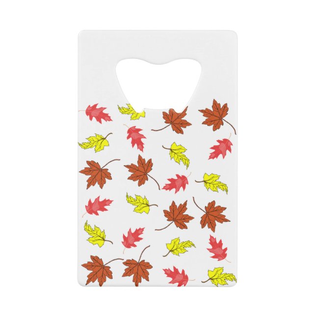Autumn Leaves Colourfull Credit Card Bottle Opener (Front)