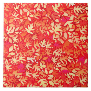 Autumn leaves, coral orange tile