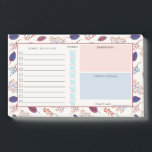 Autumn Leaves - Daily Organizer - Custom Name Post-it Notes<br><div class="desc">Practical and pretty post-it notepad with a to do list and space to write down notes and your daily planning and keep track of your daily water intake. A pattern of autumn leaves,  berries,  and twigs in orange,  blue,  and burgundy.</div>