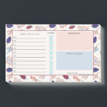 Autumn Leaves - Daily Organizer - Custom Name Post-it Notes<br><div class="desc">Practical and pretty post-it notepad with a to do list and space to write down notes and your daily planning and keep track of your daily water intake. A pattern of autumn leaves,  berries,  and twigs in orange,  blue,  and burgundy.</div>