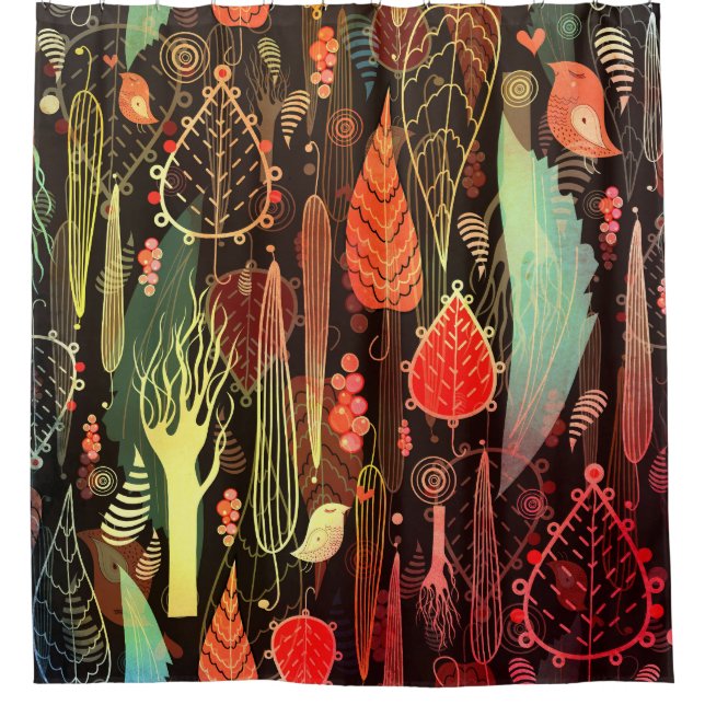 Autumn leaves: dark seamless pattern. (Front)