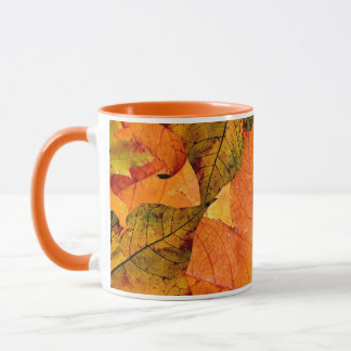 Autumn Leaves Decorated Mug For Hot Drinks.