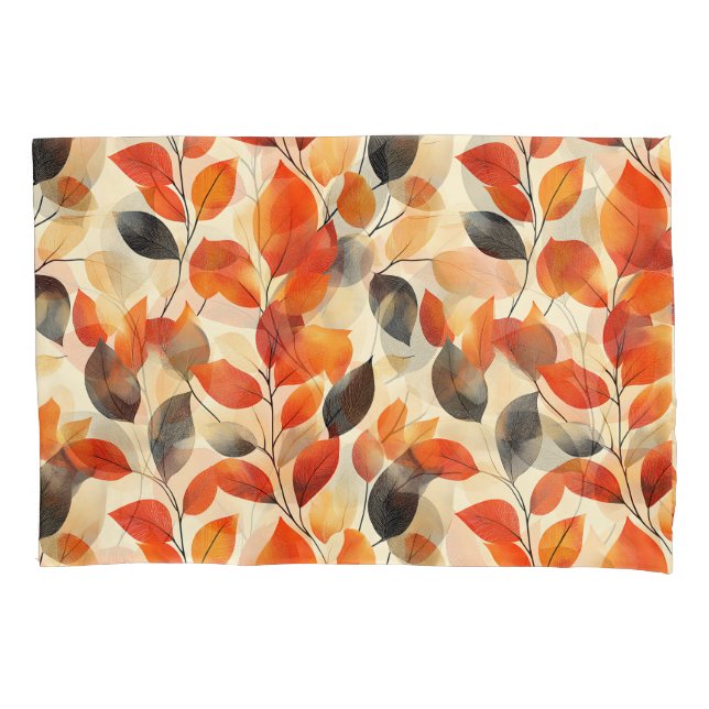 Autumn Leaves Elegance Seamless Pattern Pillowcase (Front)