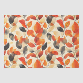 Autumn Leaves Elegance Seamless Pattern Tissue Paper