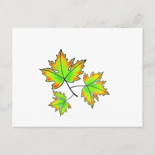 Autumn Leaves elegant fall botanical Postcard