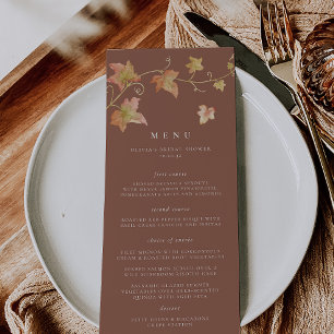 Autumn Leaves Elegant Fall Wedding or Shower Menu