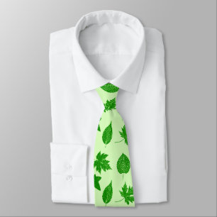 Autumn leaves - emerald and lime green tie