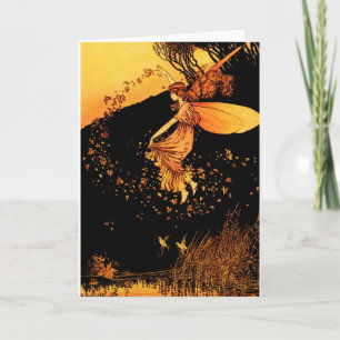 Autumn Leaves Faerie Greeting Card