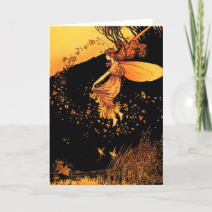 Autumn Leaves Fairy Greeting Cards