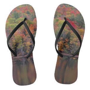 Autumn Leaves Fall Colour Scene Flip Flops