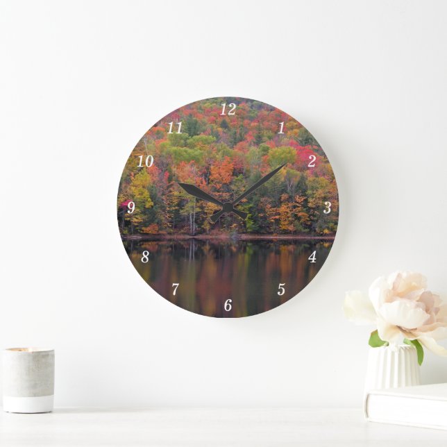 Autumn Leaves Fall Colour Scene Wall Clock (Home)