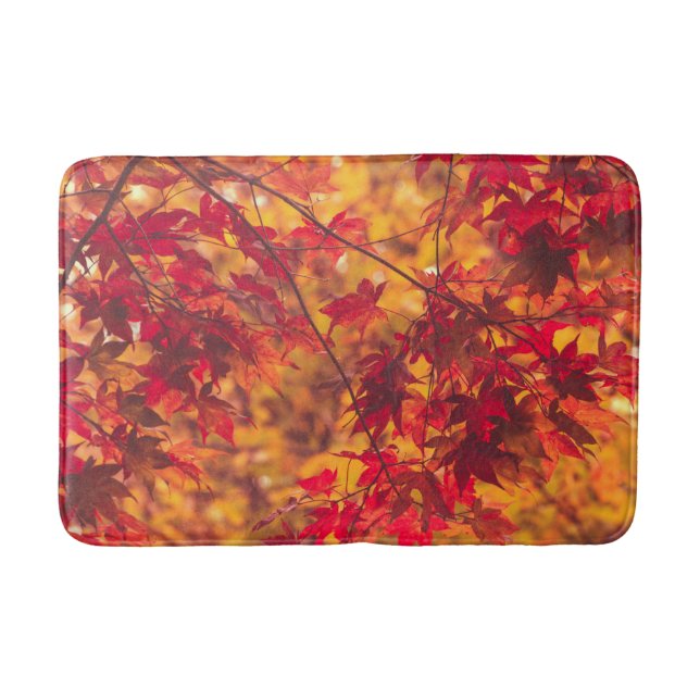 Autumn Leaves Fall Colour Trees Nature Bath Mat (Front)