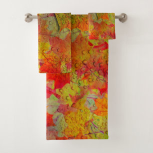 Autumn Leaves Fall Colourful Nature Seasonal leaf Bath Towel Set
