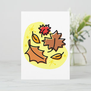 Autumn Leaves Fall Colourful Seasonal Leaf Art  Invitation