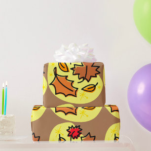 Autumn Leaves Fall Colourful Seasonal Leaf Art  Wrapping Paper