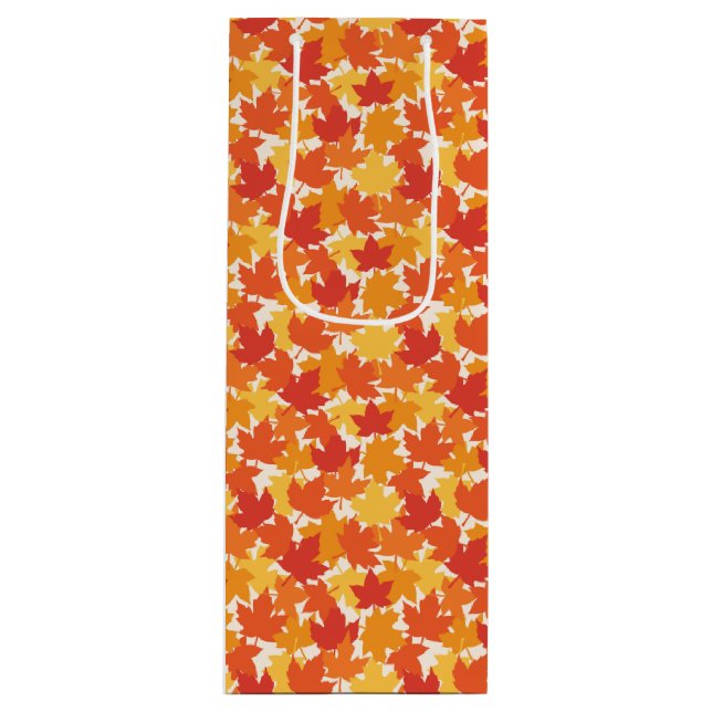 Autumn Leaves Fall Colours Wine Gift Bag (Front)