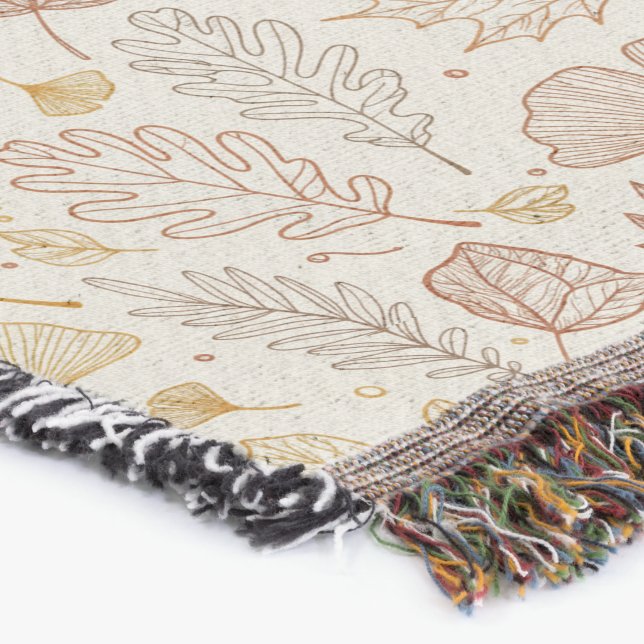 Autumn Leaves Fall Foliage Throw Blanket (Corner)
